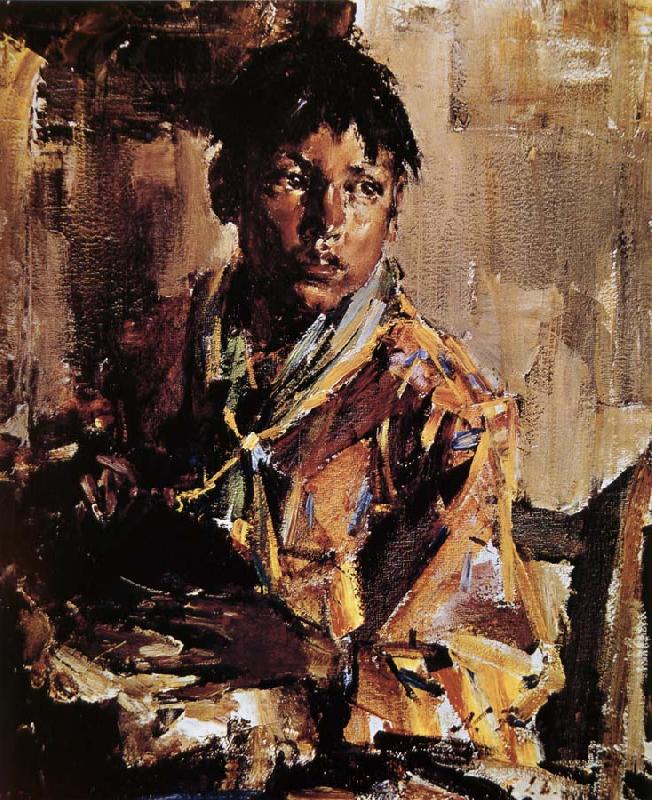 Nikolay Fechin The Indian boy holding the kettle china oil painting image